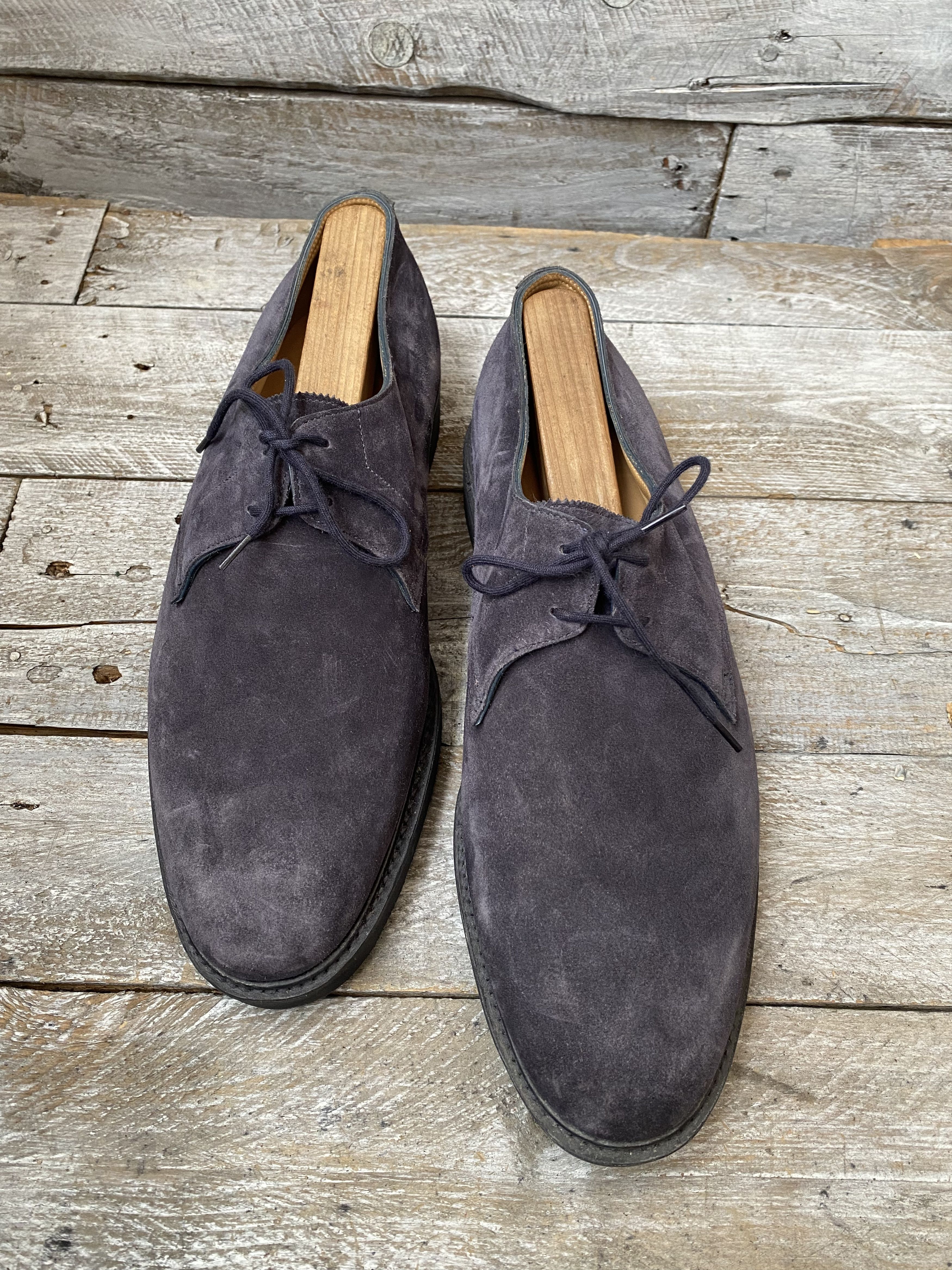 John Lobb John lobb blue suede derby leather shoes Uk 9EE Size US 10 / EU 43 - 2 Thumbnail