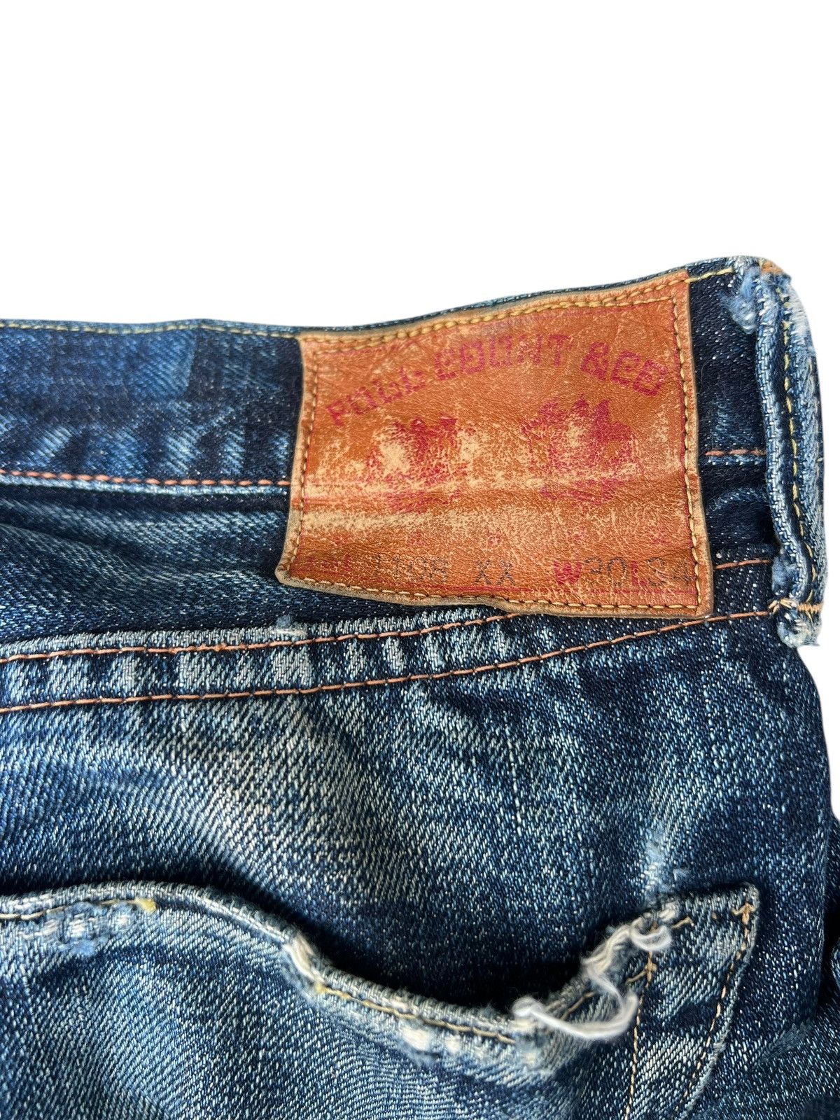 Full Count & Co. Vintage Full Count Japan Distressed Denim Selvedge Jeans Size US 30 / EU 46 - 19 Thumbnail