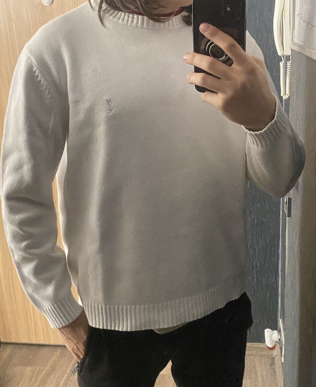 Yves Saint Laurent White YSL Sweater Knit Size US M / EU 48-50 / 2 - 21 Thumbnail