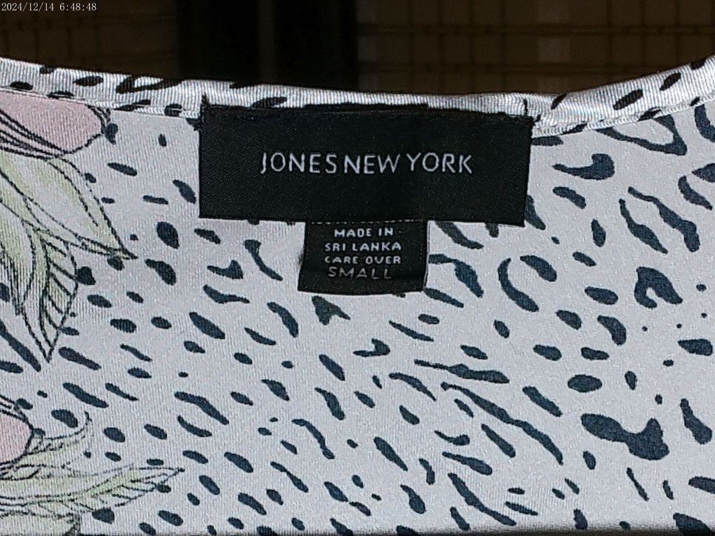 Jones New York Jones New York S White Black Pink Animal Print Pajama Top Size ONE SIZE - 3 Thumbnail