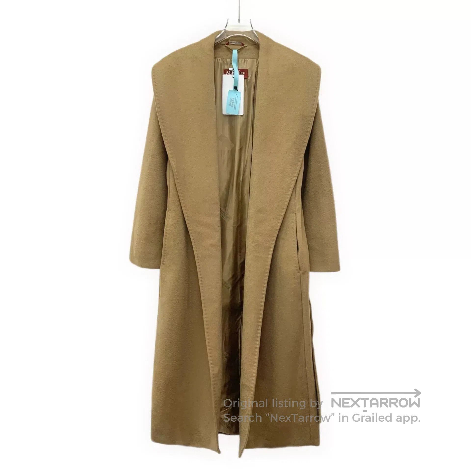 Vintage brown wool long coat with belt. Size US S / EU 44-46 / 1 - 1 Thumbnail