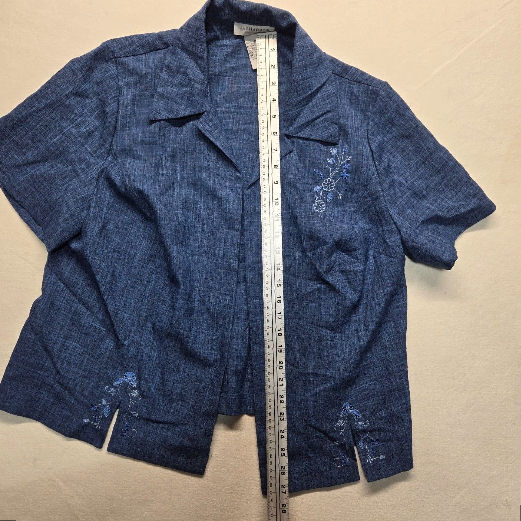 Vintage Sag Harbor Blazer Shirt Adult Women's 18W Blue Floral 90s Career Jacket Womens Sag Harbor Blazer 18W Blue Floral Size XXL / US 16-18 / IT 52-54 - 6 Thumbnail
