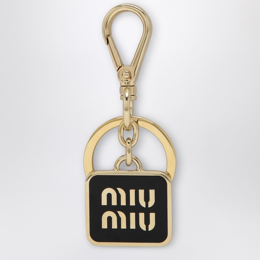 Miu Miu o1d2blof0924 Size: OS / Gold Keyring With Logo in Black Size ONE SIZE - 1 Thumbnail