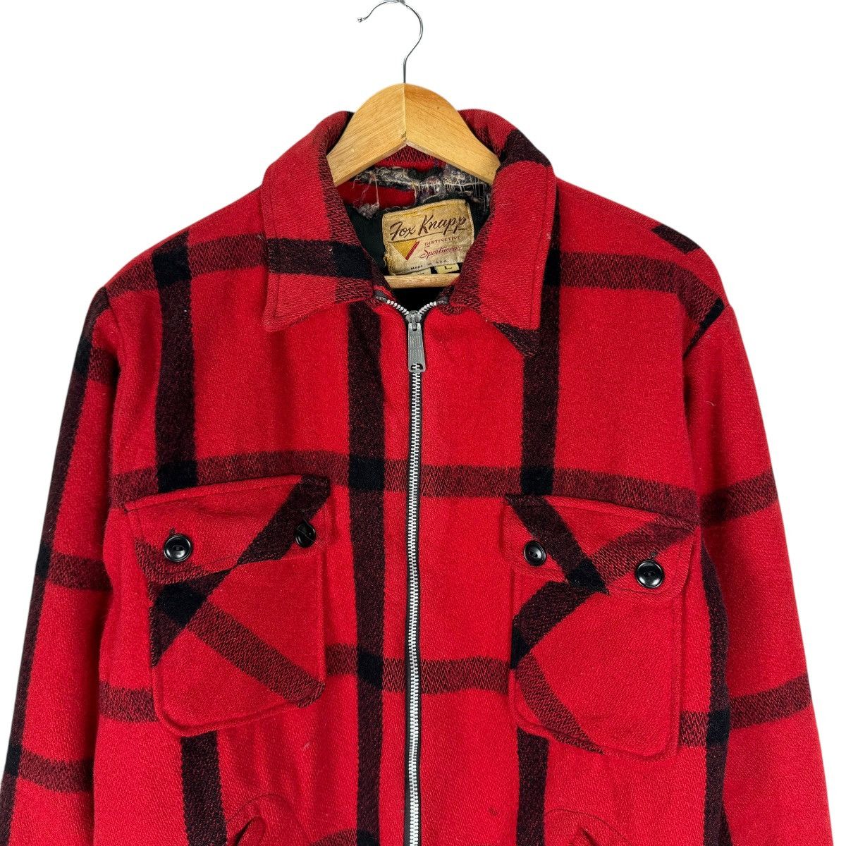 Hunter × Vintage ⚡️60s FOX KNAPP BUFFALO RED TARTAN JACKET Size US L / EU 52-54 / 3 - 3 Thumbnail