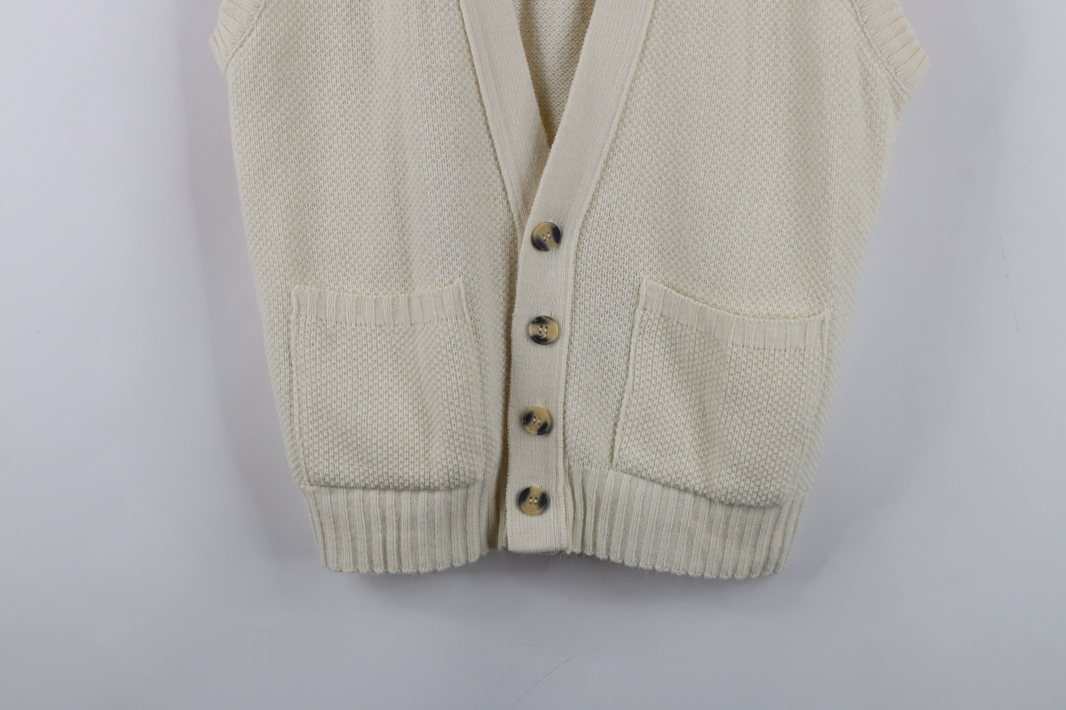 Vintage Vintage 90s Streetwear Waffle Knit Cardigan Sweater Vest USA Size US M / EU 48-50 / 2 - 3 Thumbnail