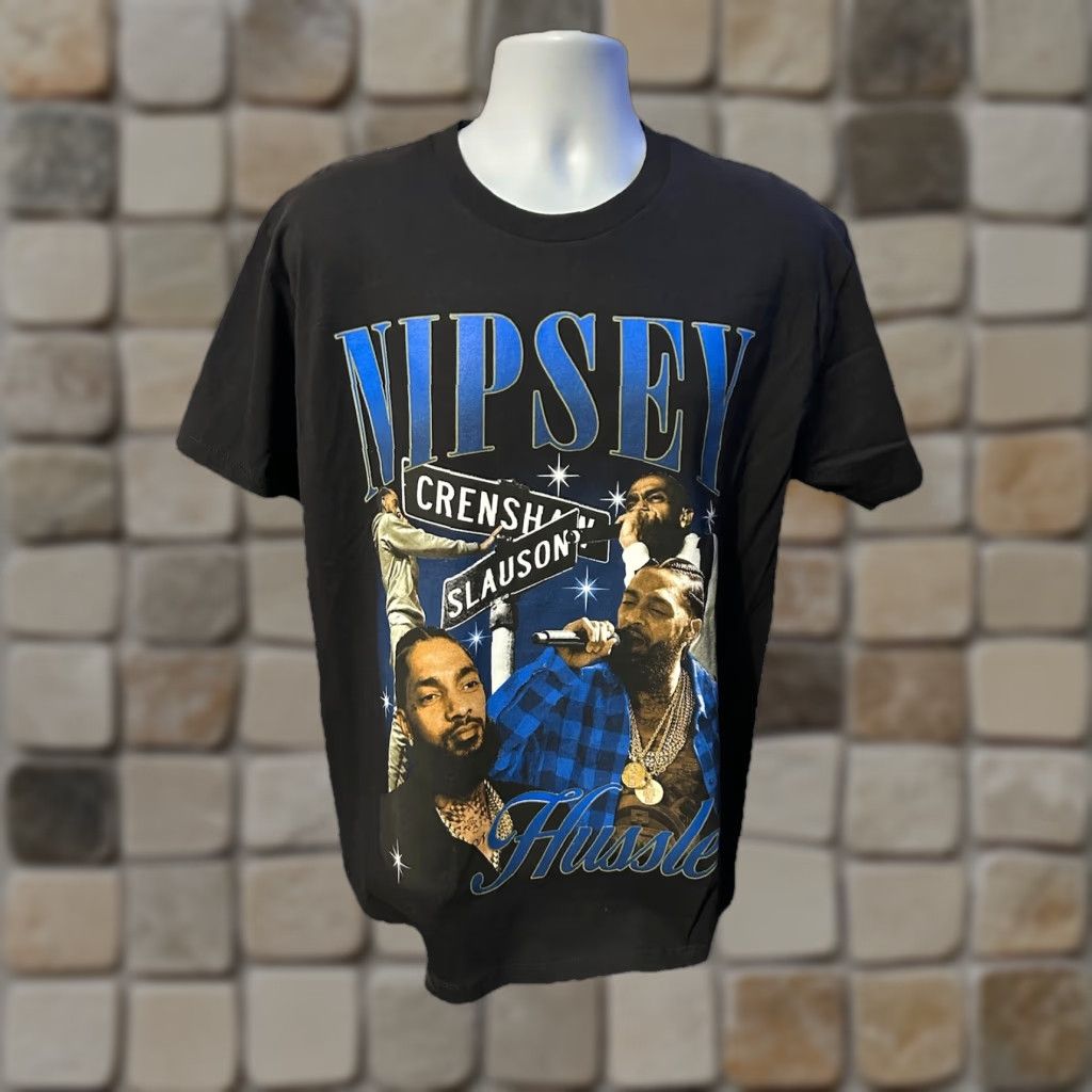 Vintage VINTAGE Nipsey Hustle Crenshaw Slauson Shirt Men L Black Short Sleeve Nipsey Hustle Shirt Graphic Print West Coast Hip Hop Rap Crew Neck 90s? No Size US L / EU 52-54 / 3 - 1 Thumbnail