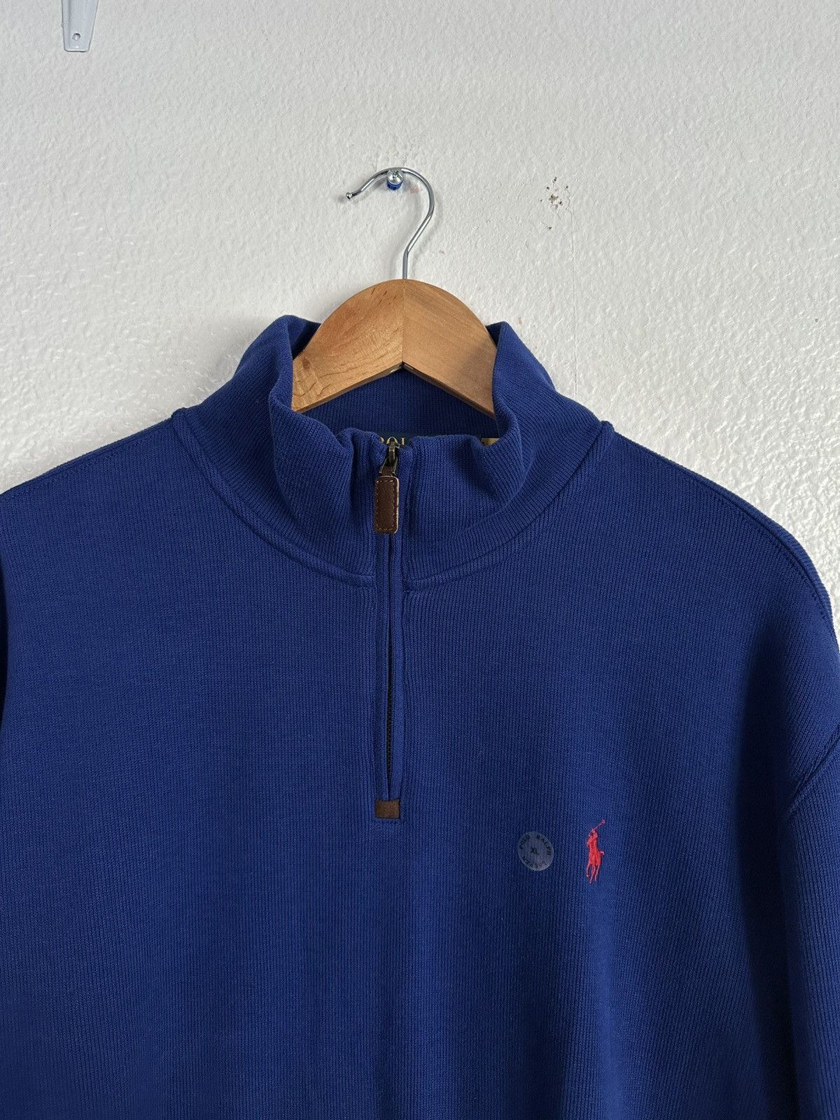 Vintage Polo Ralph Lauren Pony Logo 1/4 Zip Sweater Sweatshirt Size US XL / EU 56 / 4 - 2 Thumbnail