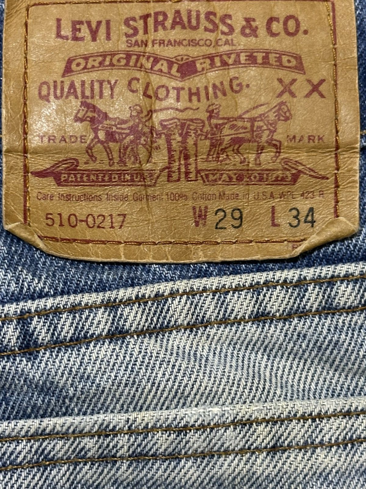 Levi's Vintage Usa 80s Levis 510 Light Wash Faded Distressed Jeans Size US 29 - 9 Thumbnail