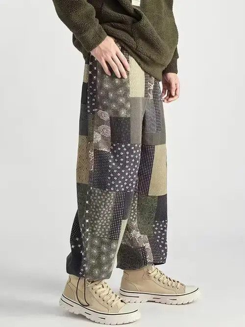 Jean Japanese Style Bandana Patchwork Pants Size US 30 / EU 46 - 2 Thumbnail