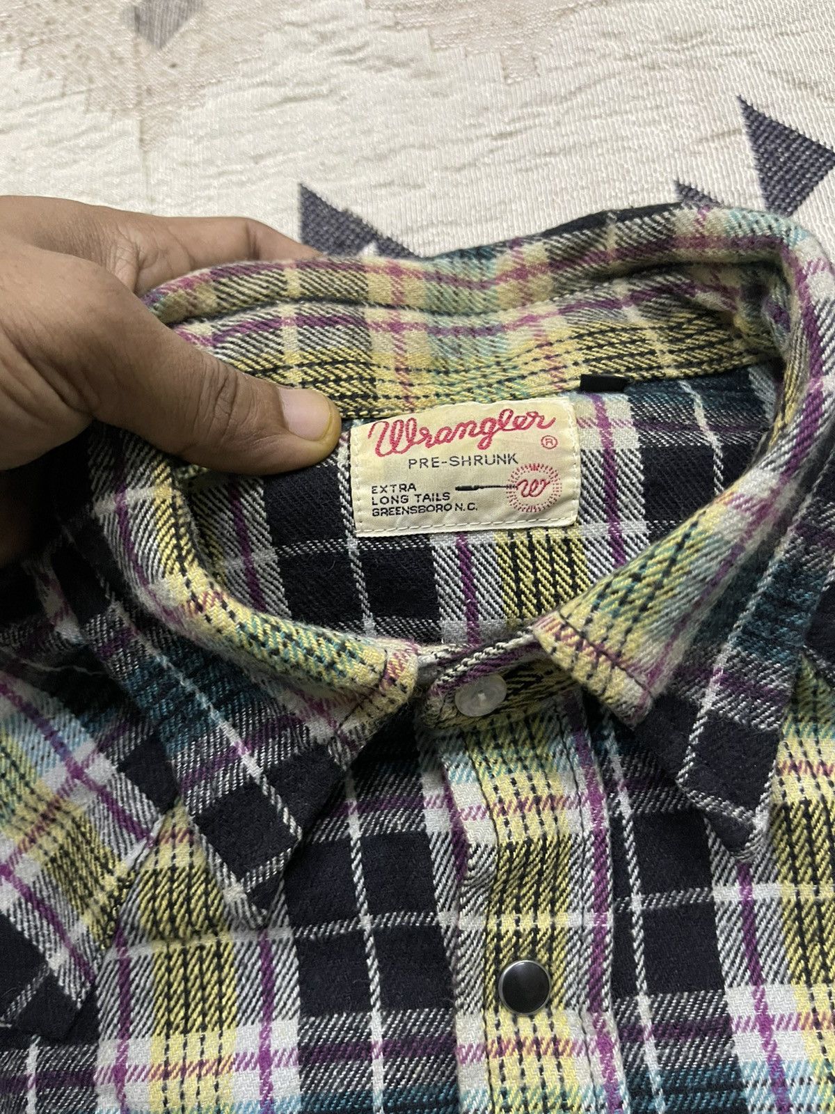 Wrangler VINTAGE WRANGLER PRE-SHRUNK TARTAN PLAID WESTERN BUTTON UP Size US M / EU 48-50 / 2 - 7 Thumbnail