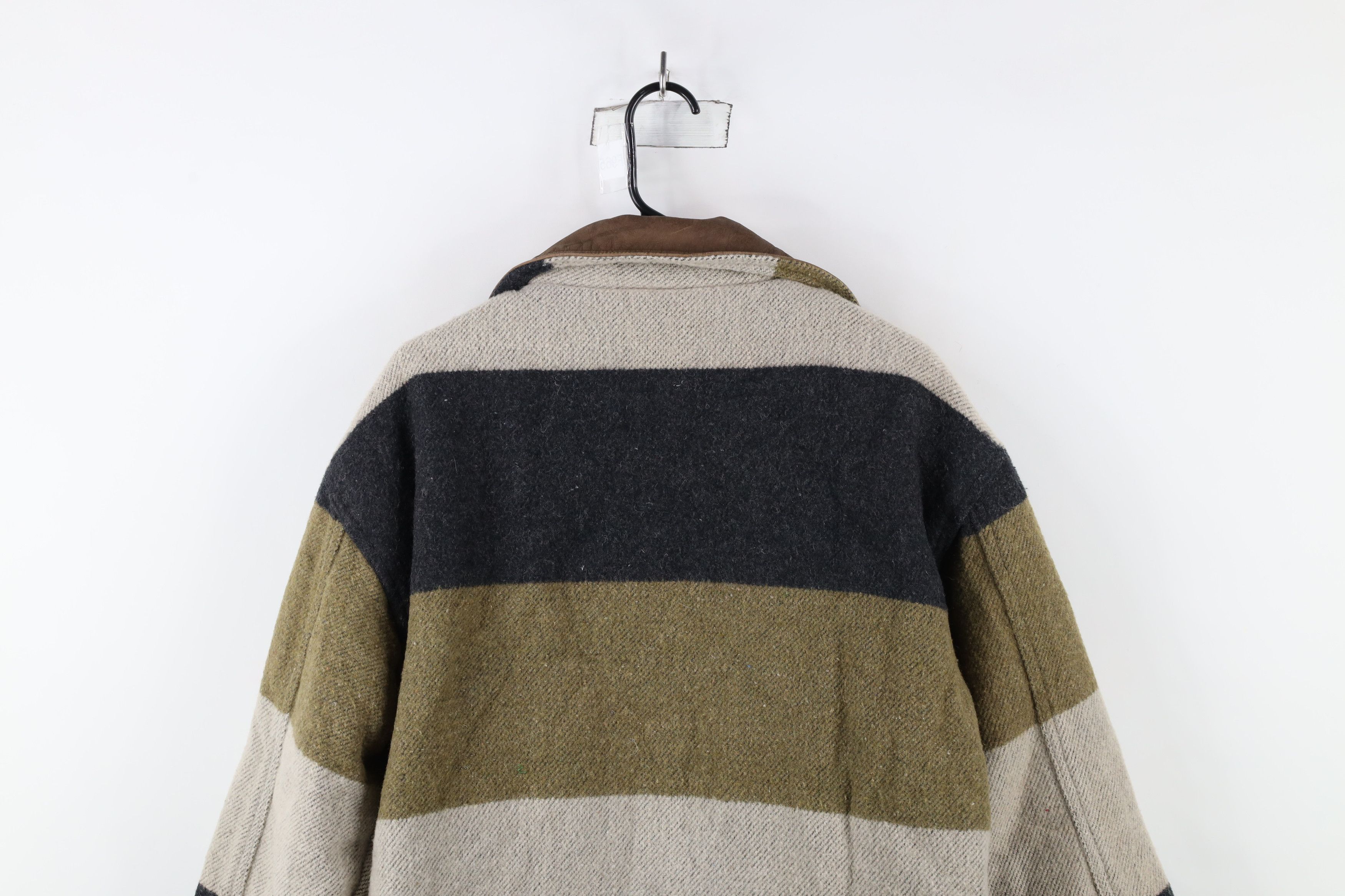 Vintage Vintage 90s Streetwear Wool Tweed Leather Collar Jacket Size US S / EU 44-46 / 1 - 17 Thumbnail