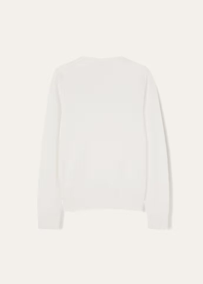 Loro Piana o1w1db10724 Neo Piuma Crew Neck Sweater in White Size XS / US 0-2 / IT 36-38 - 2 Thumbnail