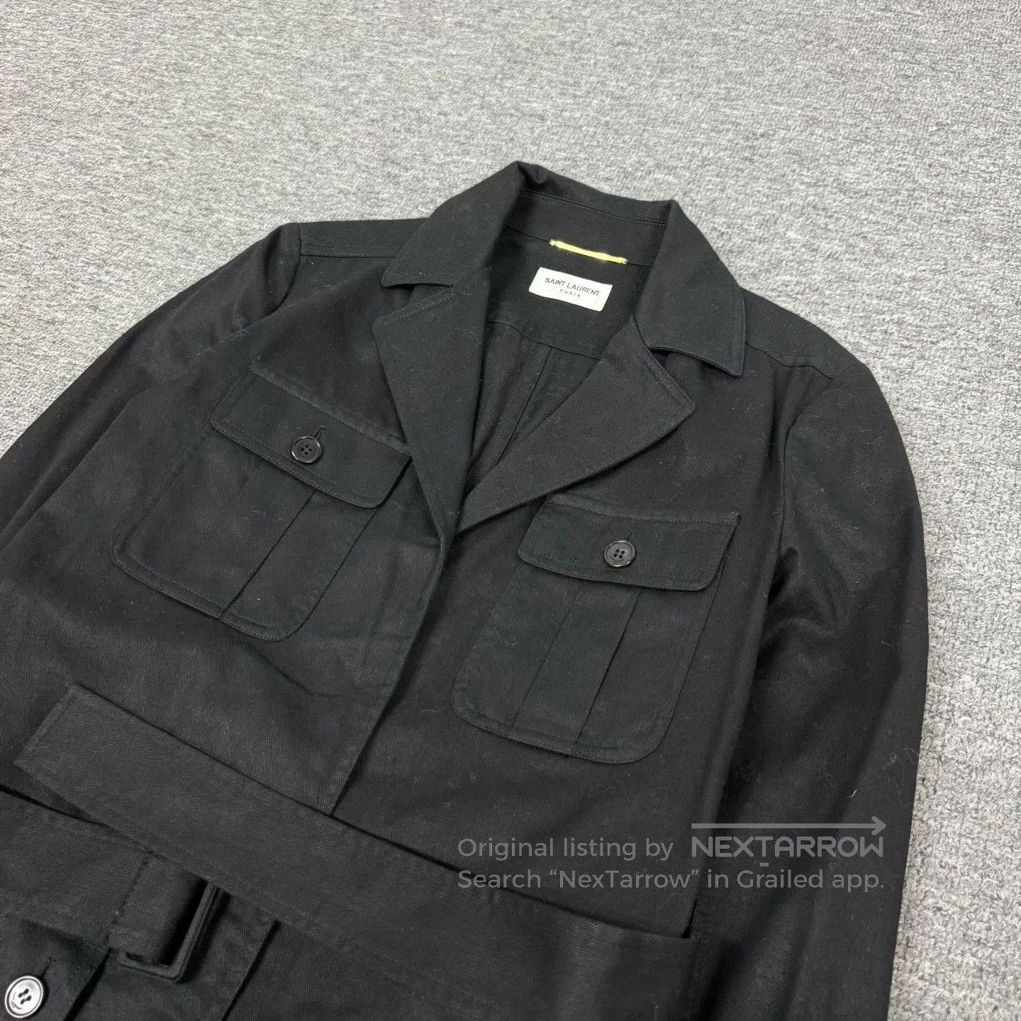 Yves Saint Laurent YSL Black Safari Utility Jacket. Size S / US 4 / IT 40 - 8 Thumbnail