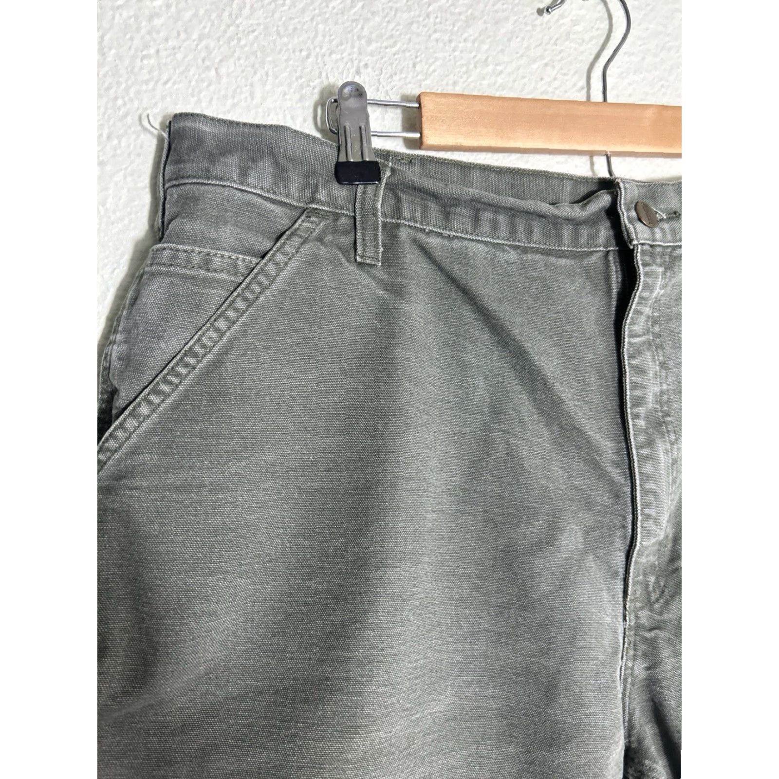 Carhartt VINTAGE Carhartt Canvas Carpenter Shorts Mens 40 Green Y2K 2006 B25 Thrashed Size US 40 / EU 56 - 3 Thumbnail