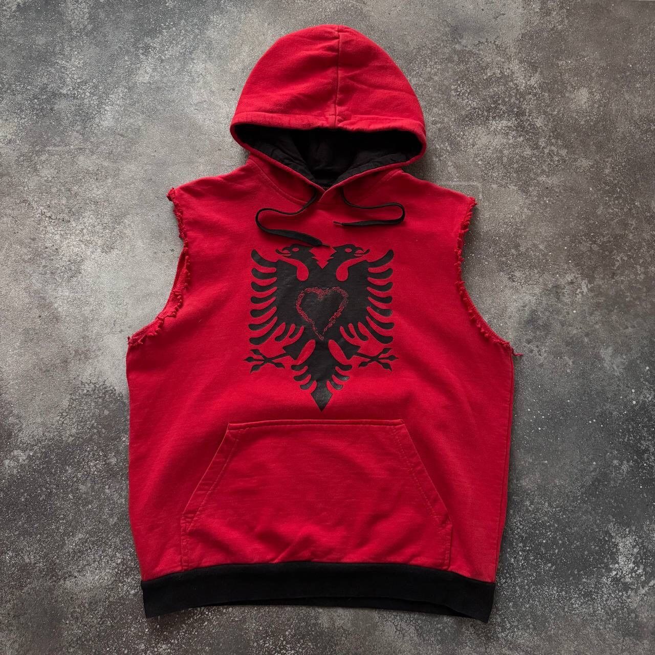Hysteric Glamour × Kanye West KANYE WEST STYLE ALBANIA DISTRESSED VINTAGE HOODED TOP Y2K Size US M / EU 48-50 / 2 - 1 Thumbnail