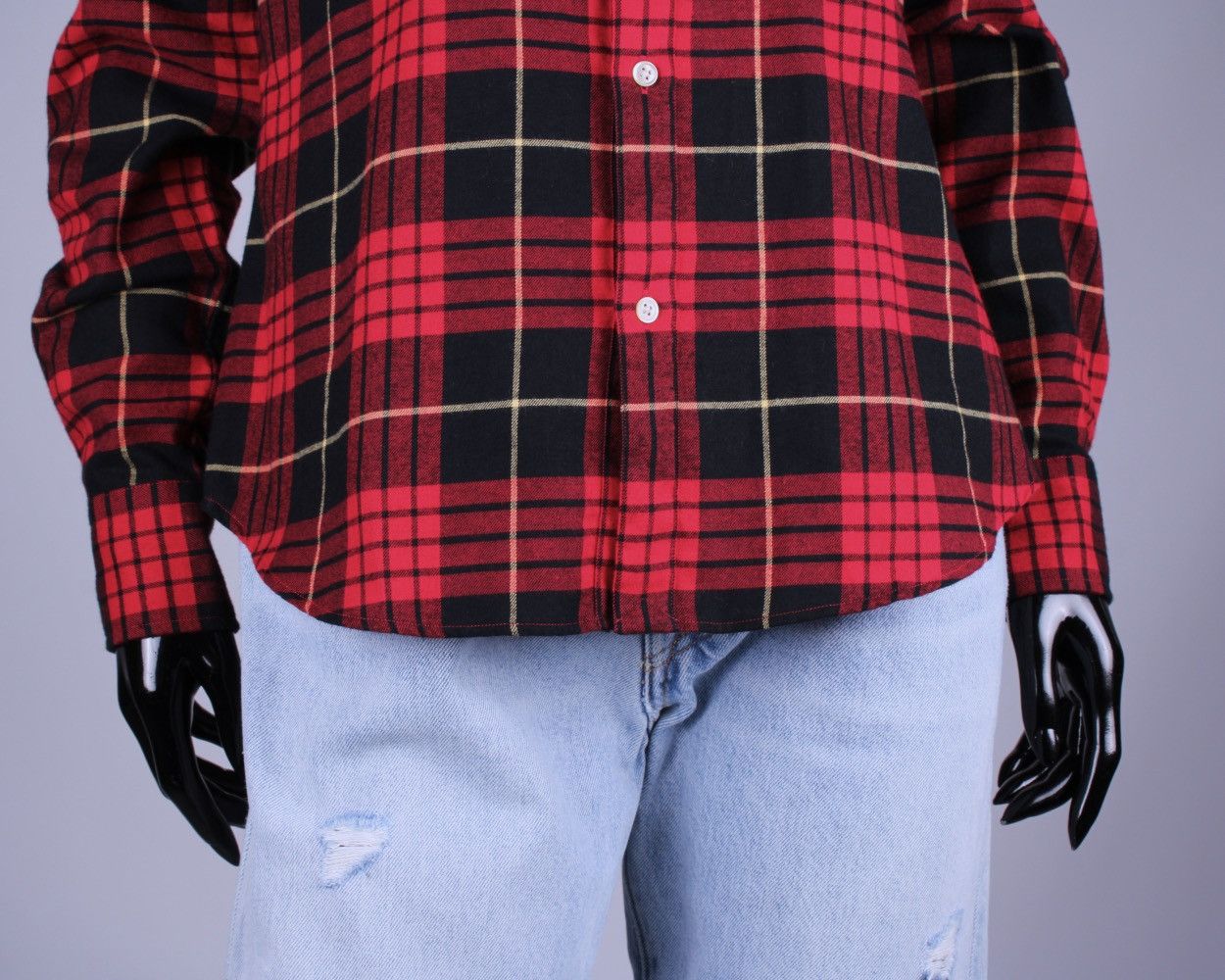 Designer × Ralph Lauren RALPH LAUREN Ruffle Red Black Plaid Long Sleeve Shirt Top Size S / US 4 / IT 40 - 5 Thumbnail