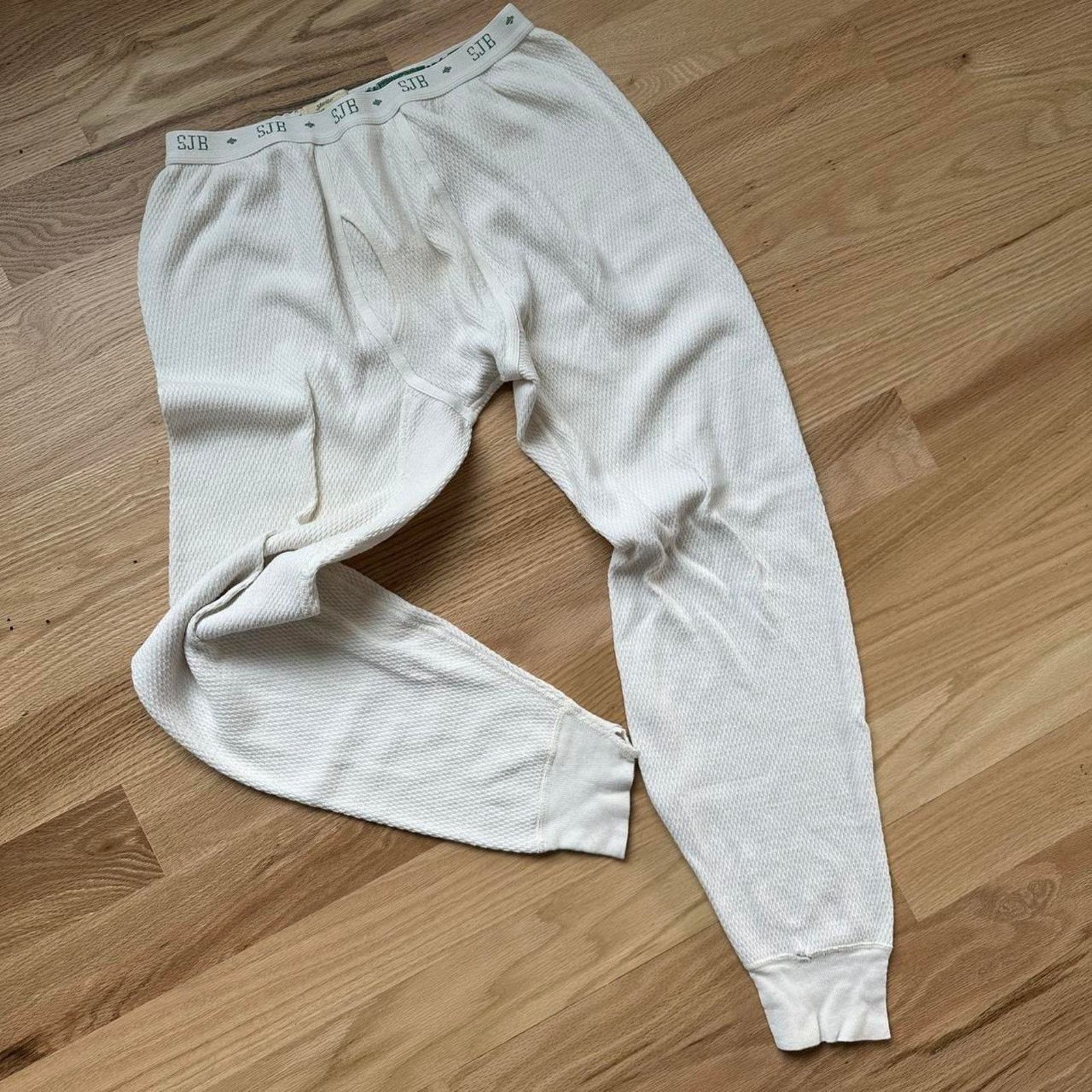 Vintage Vintage 80s cotton waffle thermal pants Size US 34 / EU 50 - 1 Thumbnail