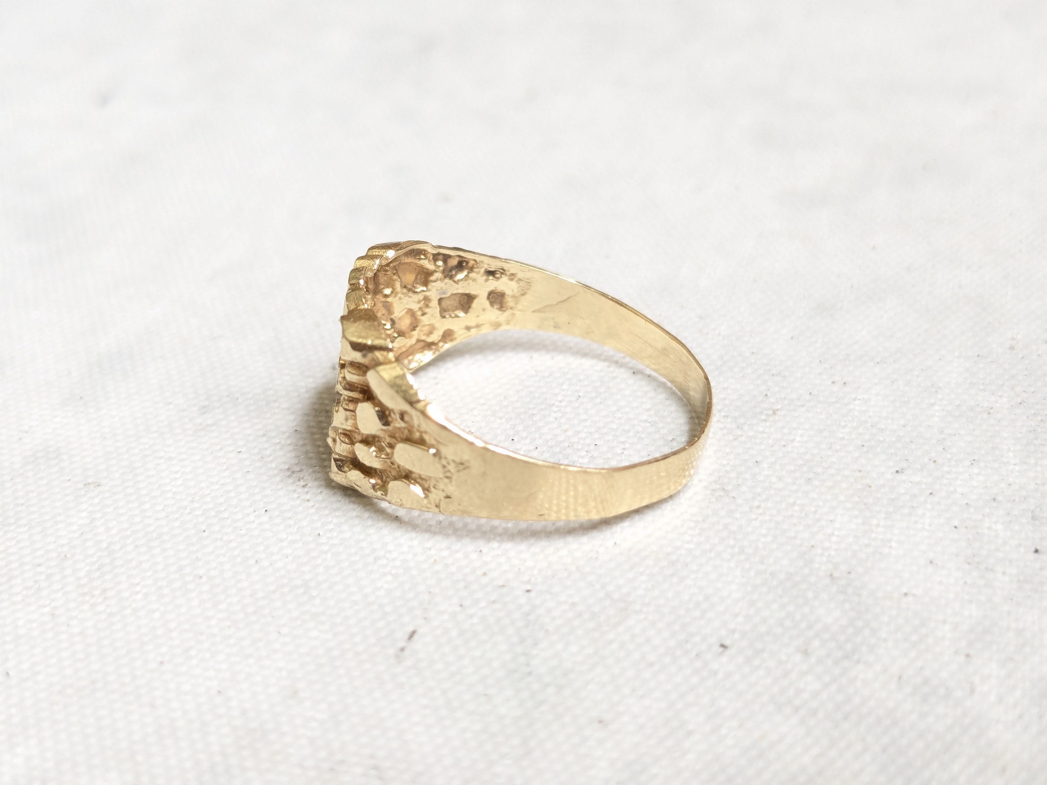 Jewelry Vintage 10k Yellow Gold Nugget Ring Size 8.75 Size ONE SIZE - 4 Thumbnail