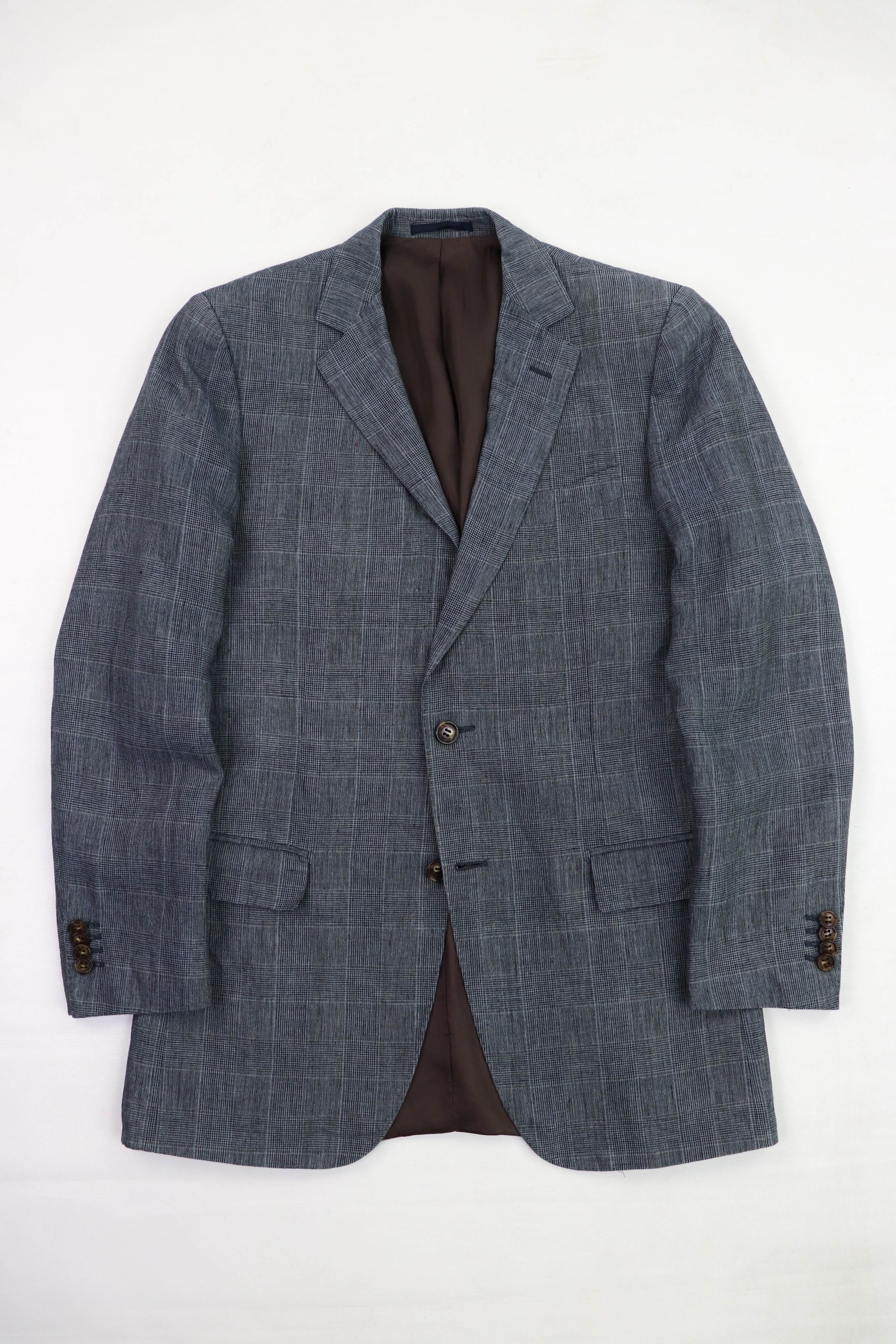 Suitsupply Suitsupply Ormezzano Plaid Grey Pure Linen Blazer Jacket Size 38L - 1 Thumbnail