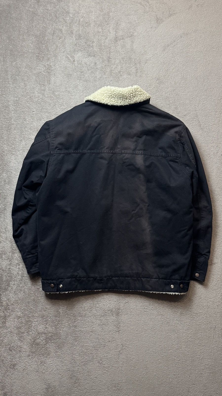 Japanese Brand Vintage Faux Sheepskin Faded Work Jacket carhartt stussy Size US M / EU 48-50 / 2 - 6 Thumbnail
