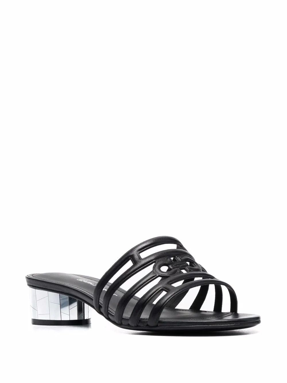 Salvatore Ferragamo o1y0426 Geometric Heel Mules in Black Size US 6 / IT 36 - 2 Thumbnail