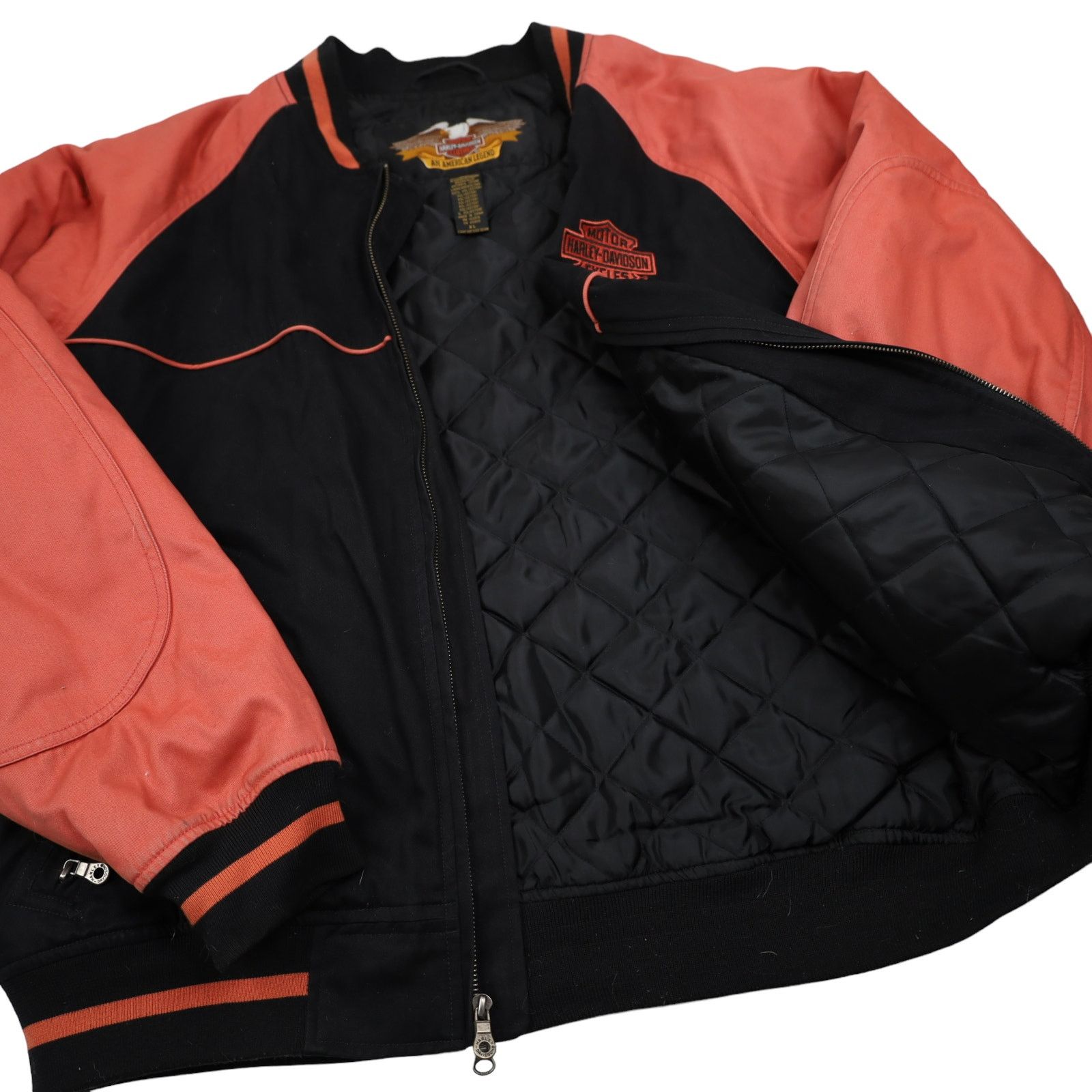 Harley Davidson × Vintage Vintage Harley Davidson Spellout Quilted Bomber Jacket Size US XL / EU 56 / 4 - 9 Thumbnail