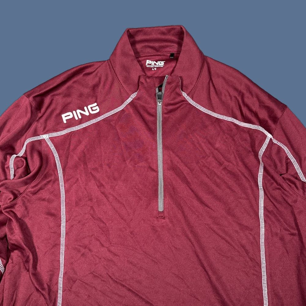 PING Ranger Pullover Mens Large 1/2 Zip Red Oxblood Performance Windshirt Jacket
