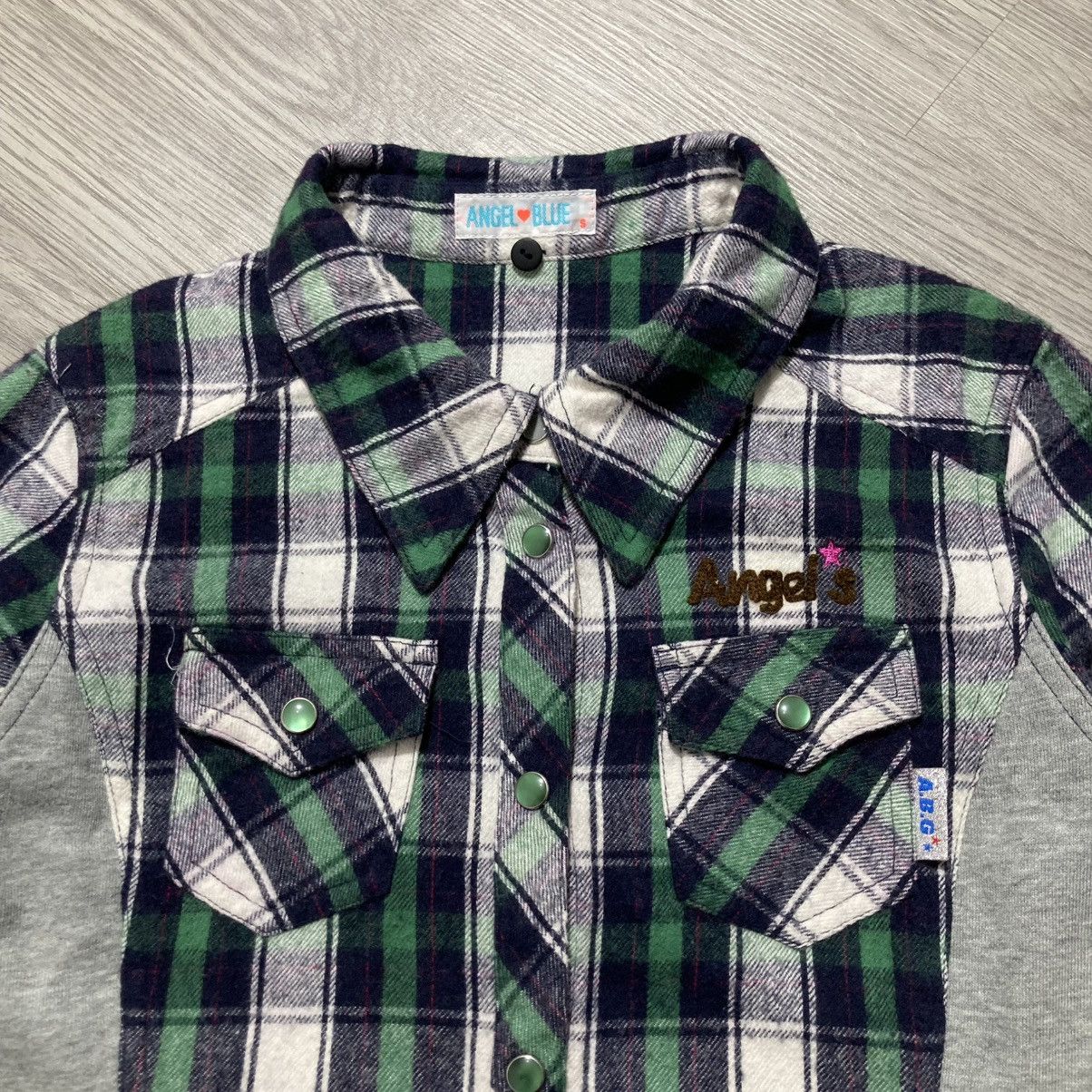 Angel Blue 2000s Angel Blue Flanel Hoodie Plaid ButtonUp Lgb Punk Style Size US XS / EU 42 / 0 - 4 Thumbnail