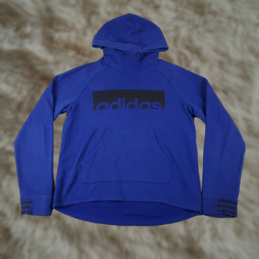 Adidas Adidas Womens Medium Blue Pullover Hoodie Sweatshirt Ladies Size M / US 6-8 / IT 42-44 - 1 Thumbnail