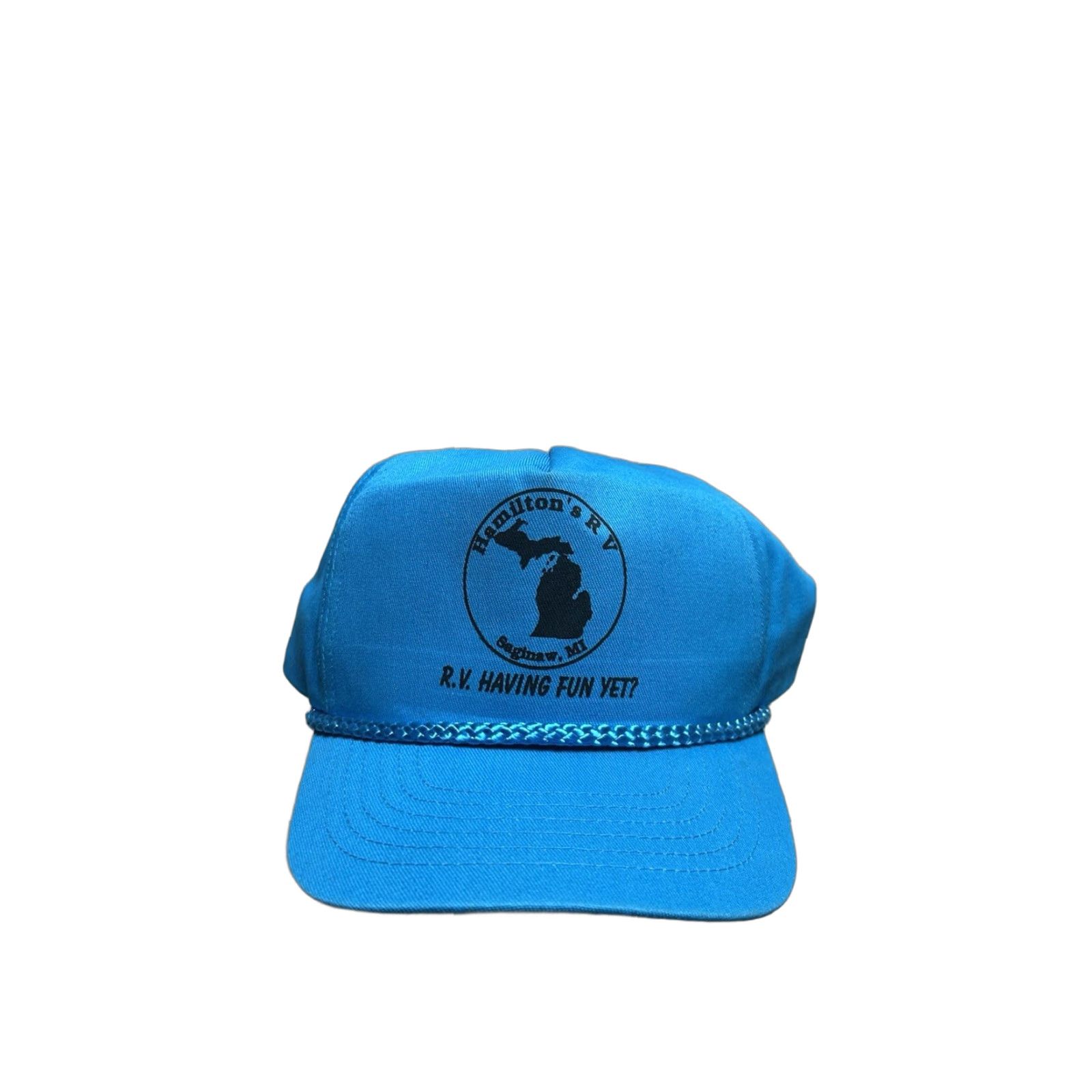 Hamilton VINTAGE SnapBack hat cap Hamilton’s RV Saginaw Michigan adjustable blue rope Men Adjustable Blue Rope Snapback Size ONE SIZE - 1 Thumbnail