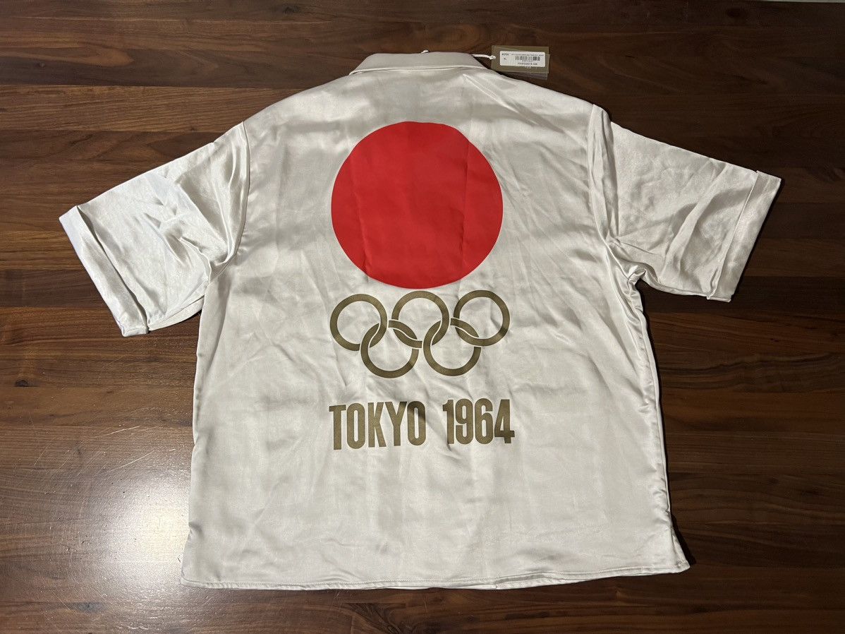 Kith for Olympics Heritage Washed Satin Reade Shirt Size XL