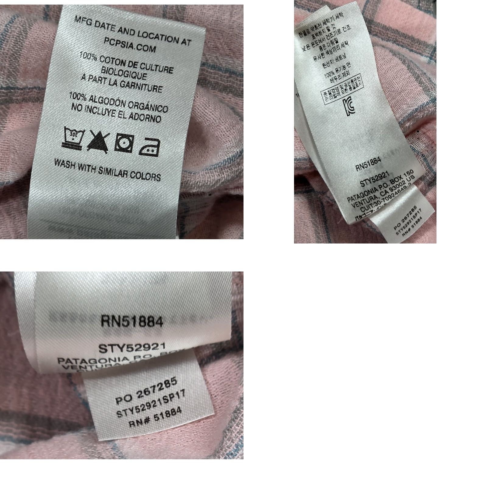 Patagonia Patagonia Shirt Button-Up Short Sleeve A/C Yarn-Dye Plaid Organic Cotton Pink L Mens Size US L / EU 52-54 / 3 - 9 Thumbnail