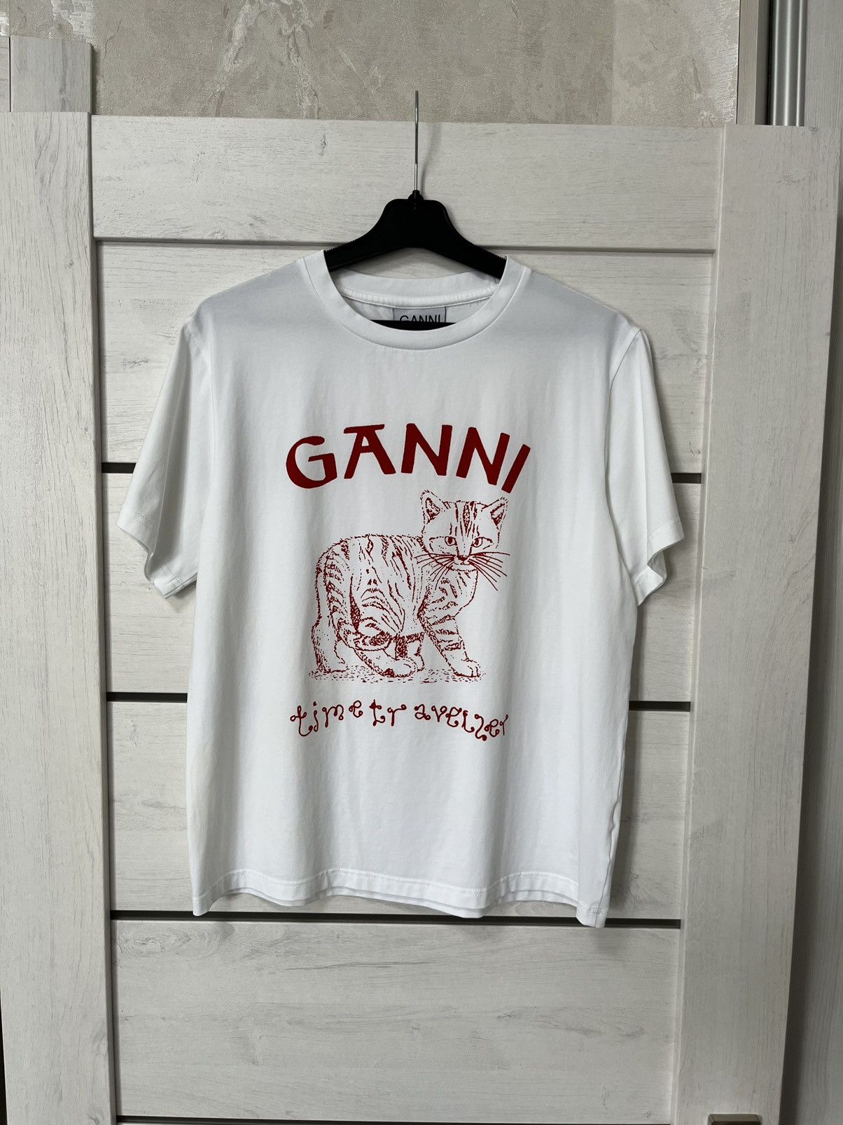 Designer Ganni T-Shirt Cat Size US L / EU 52-54 / 3 - 1 Thumbnail