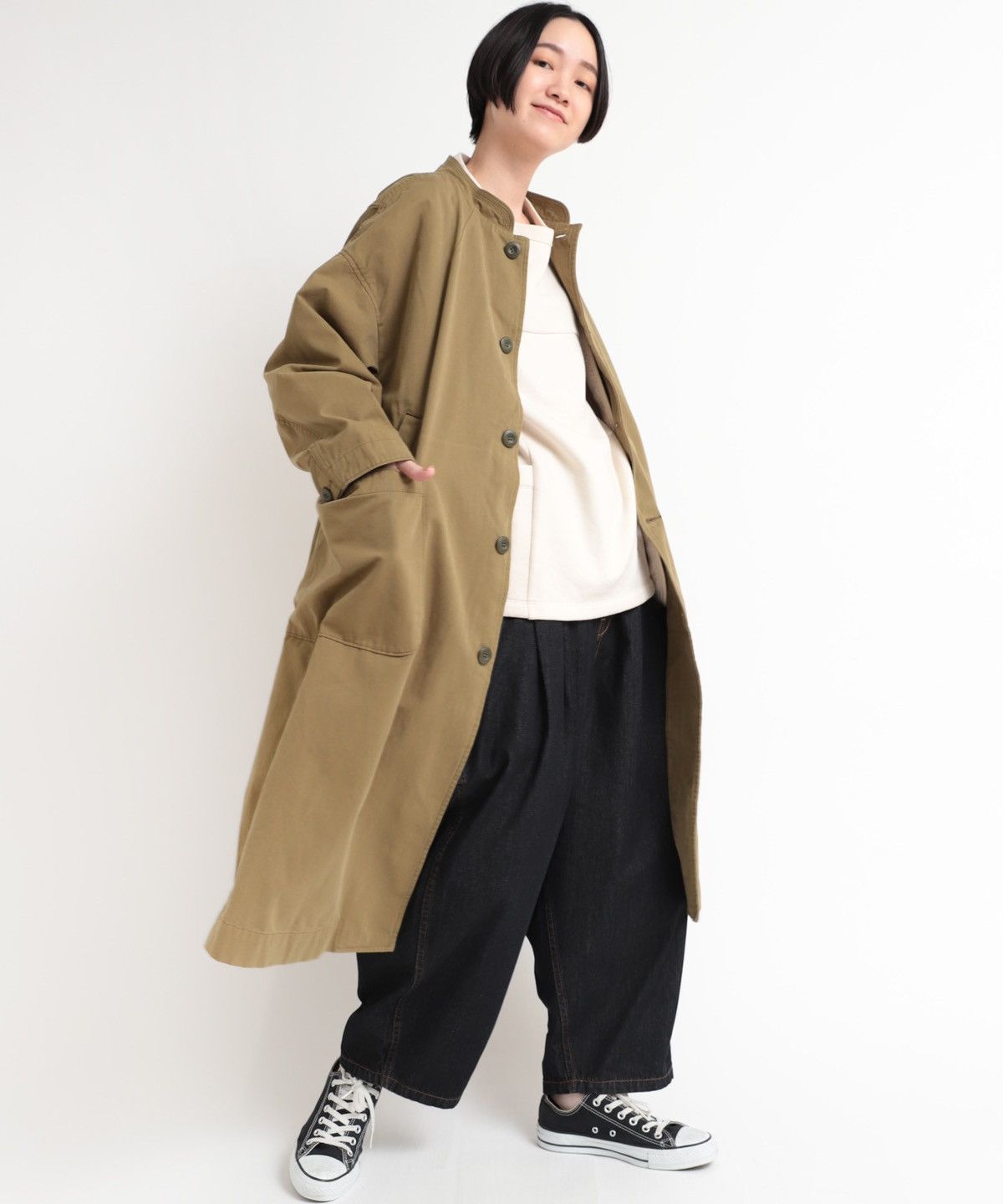 Japanese Brand Pual Ce Cin Nippon Made Outerwear Non Collar Long Coat Size US L / EU 52-54 / 3 - 4 Thumbnail