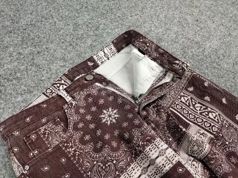 Japanese Brand Vintage Japanese paisley Bandana Denim Brown Print Pants Size US 30 / EU 46 - 7 Thumbnail