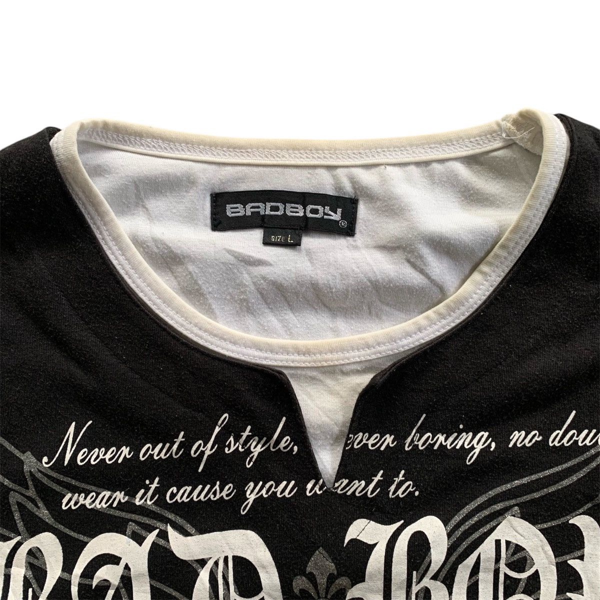 Japanese Brand Y2k Bad Boy USA Poem Grunge LGB Longsleeve Tshirt Size US L / EU 52-54 / 3 - 3 Thumbnail