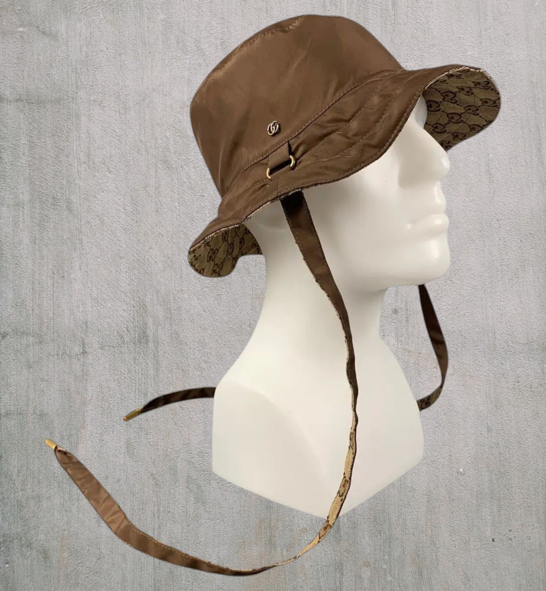 Gucci Gucci GG Monogram Stripe Reversible Bucket Hat Size ONE SIZE - 5 Thumbnail