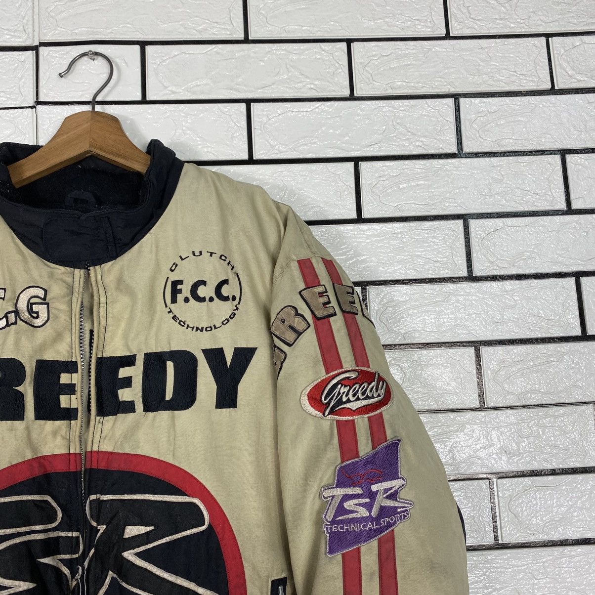 Japanese Brand Vintage Biker Jacket Cafe Racer Greedy Big Logo Size US L / EU 52-54 / 3 - 7 Thumbnail
