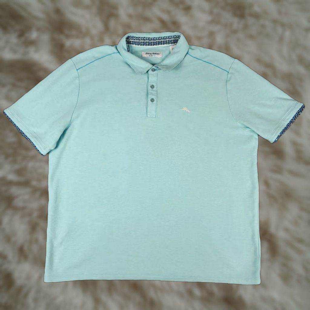 Tommy Bahama Tommy Bahama Polo Shirt Mens 2XL Blue Cotton Blend Short Sleeve Casual Size US XXL / EU 58 / 5 - 1 Thumbnail