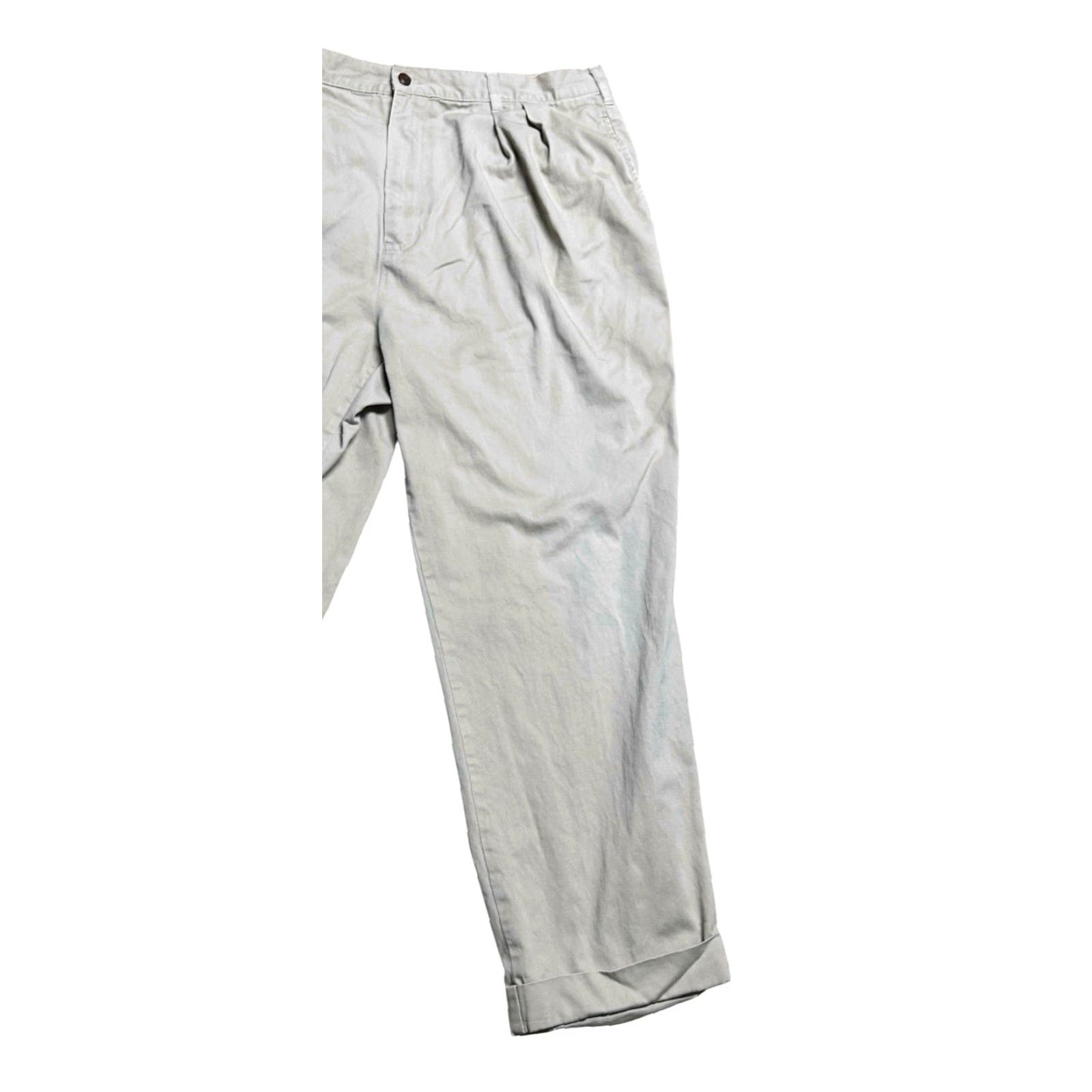 Ralph Lauren Chaps Ralph Lauren Trousers Mens 40x32 Brown Khaki Pleated Pants Vintage Gray 90s City Preppy Straight Size US 40 / EU 56 - 4 Thumbnail