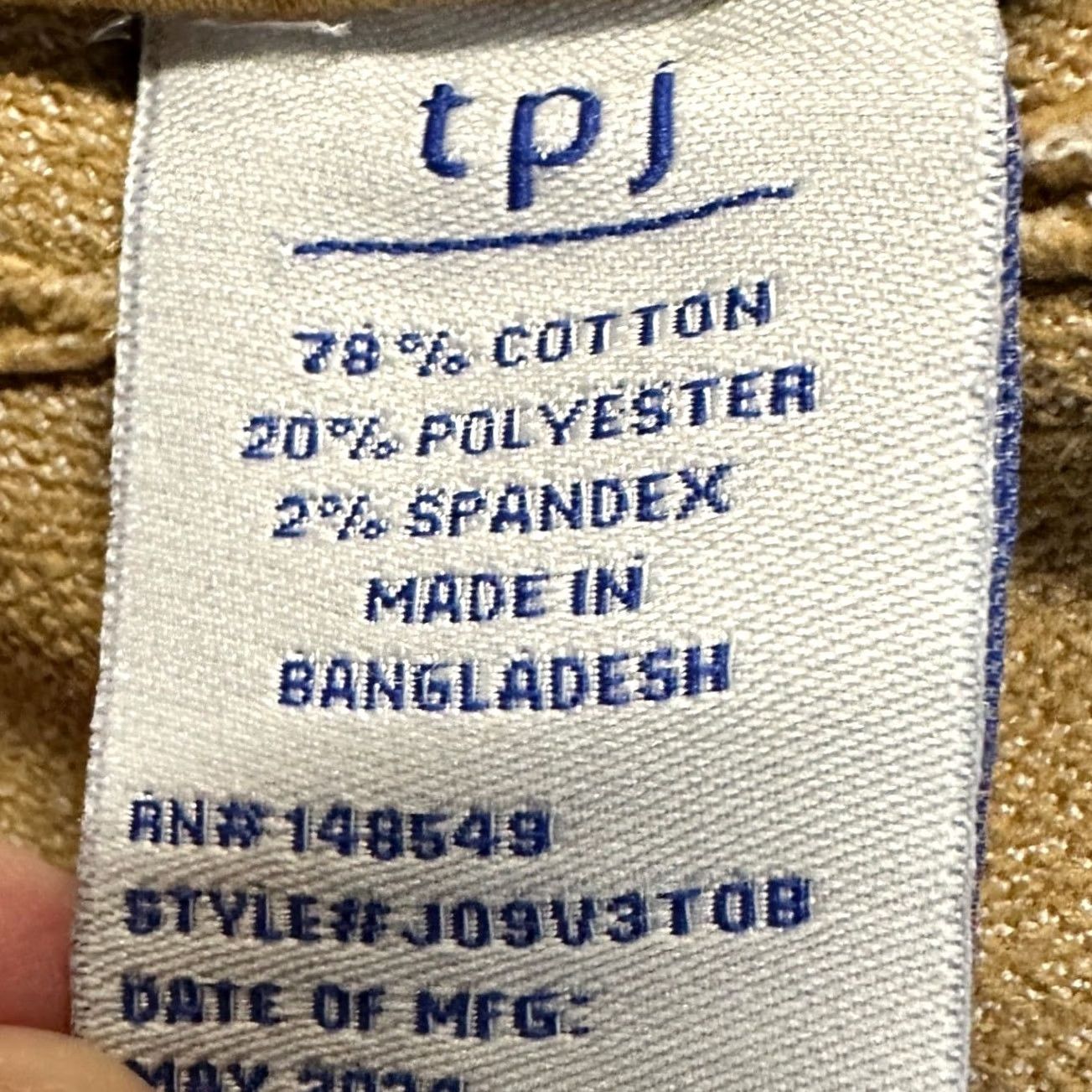 Vintage New title: TPJ Creators of the Perfect Jean Athletic Fit Pants Khaki Flat Front 5 Pocket Stretch Casual Beige Size US 30 / EU 46 - 4 Thumbnail
