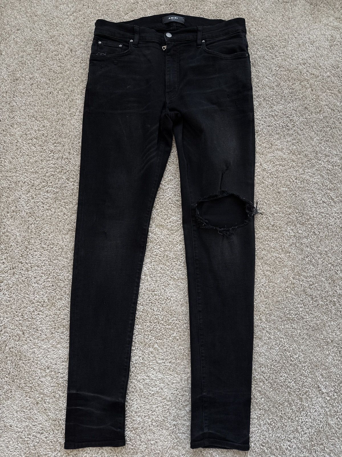 Amiri Amiri Black Washed Jeans Size US 33 - 2 Thumbnail