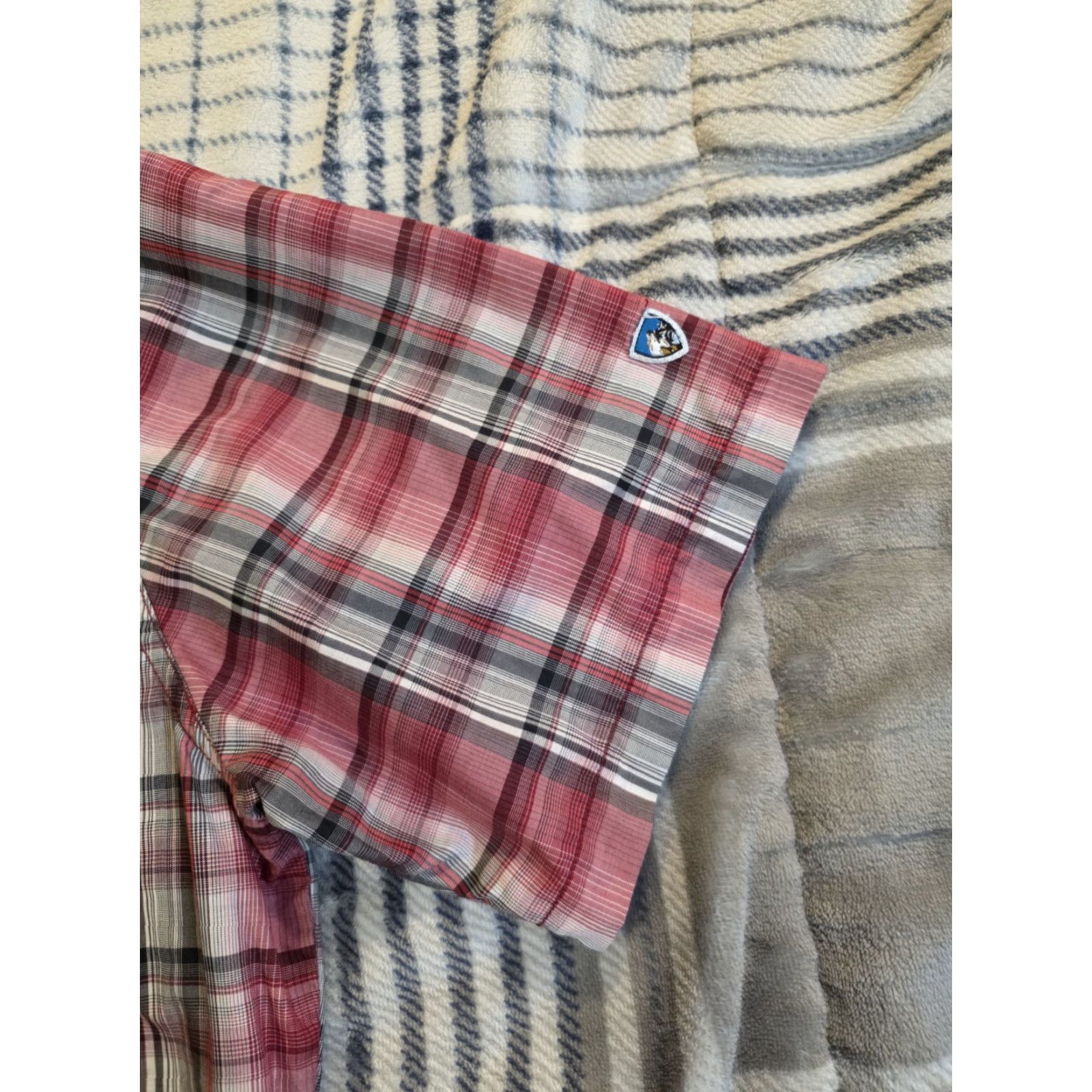 Vintage Kuhl Eluxur Short Sleeve Button Up Shirt Red Plaid Outdoors Hiking Men's XL Shirt Size US XL / EU 56 / 4 - 3 Thumbnail