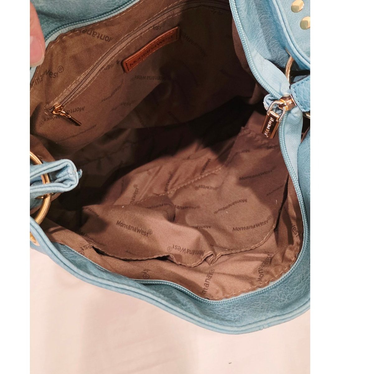 Other Montana West Brown, Orange & Turquoise Shoulder Purse Size ONE SIZE - 14 Thumbnail