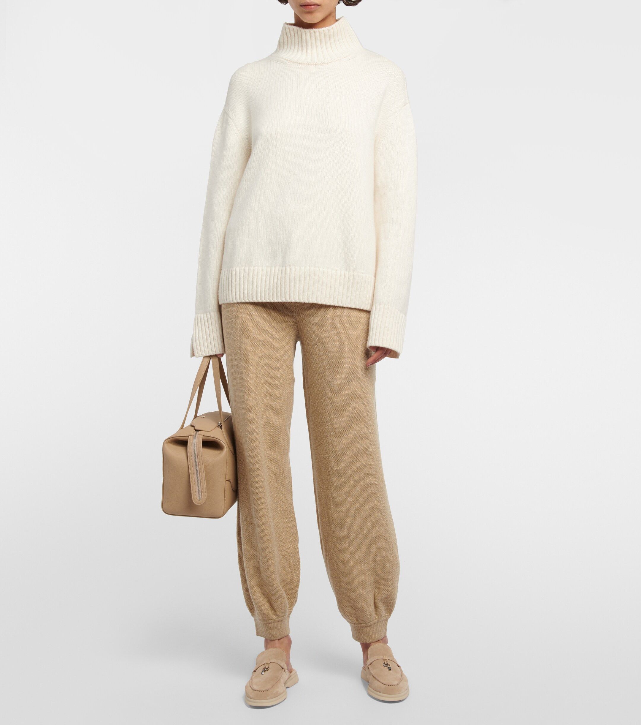 Loro Piana o1srvl11e0824 Lago Agnel Jacquard Pants in Beige Size 28" / US 6 / IT 42 - 2 Thumbnail