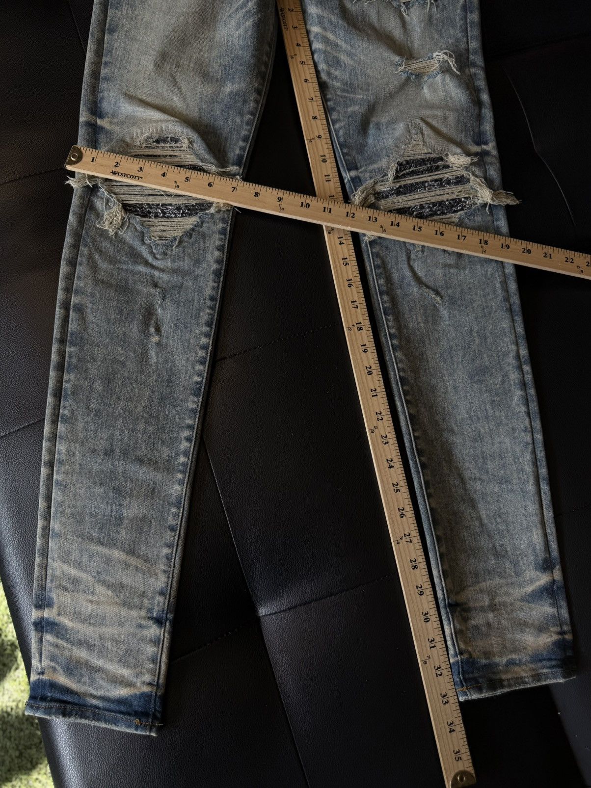 Amiri Amiri Blue Jeans Black Bandanna Patch Size 31 Flawless 🧼 Size US 31 - 10 Thumbnail