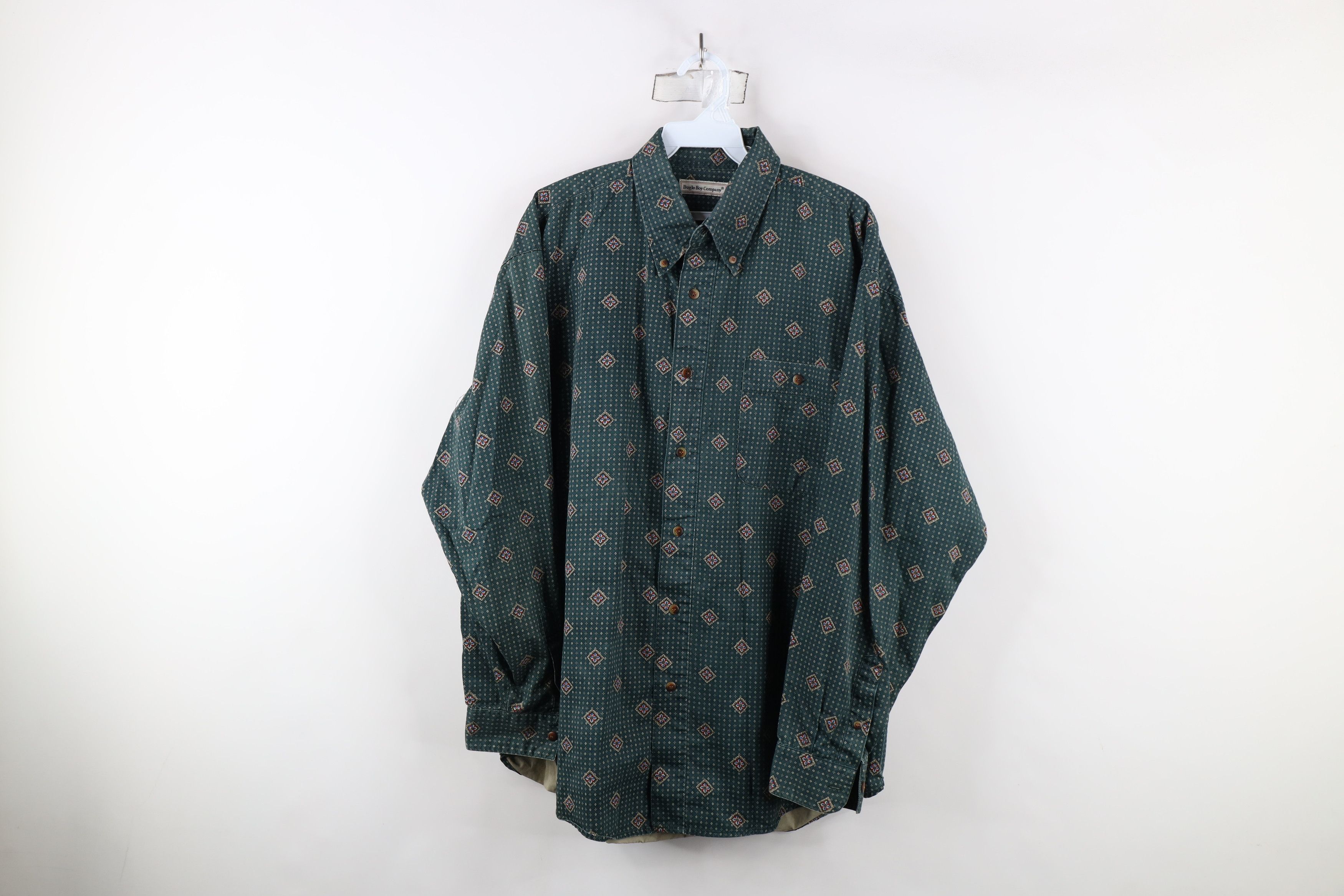 Vintage Vintage 90s Streetwear Geometric Collared Button Down Shirt Size US L / EU 52-54 / 3 - 1 Thumbnail
