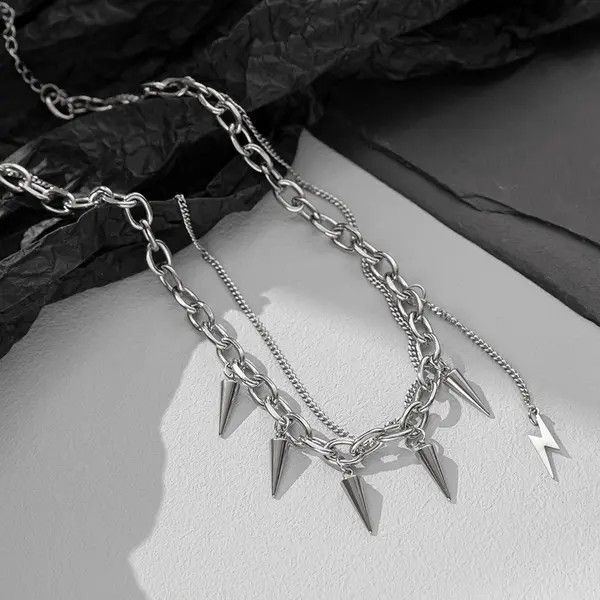 Jewelry Spike Chain Link Necklace Size ONE SIZE - 4 Thumbnail