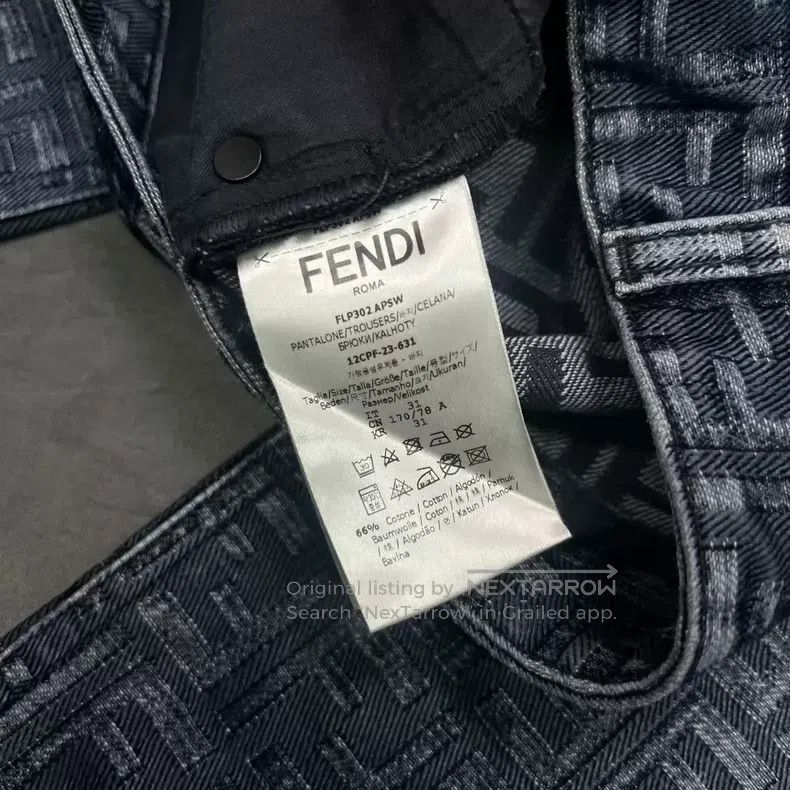 Fendi Fendi Printed Logo Denim Pants Size US 31 - 5 Thumbnail