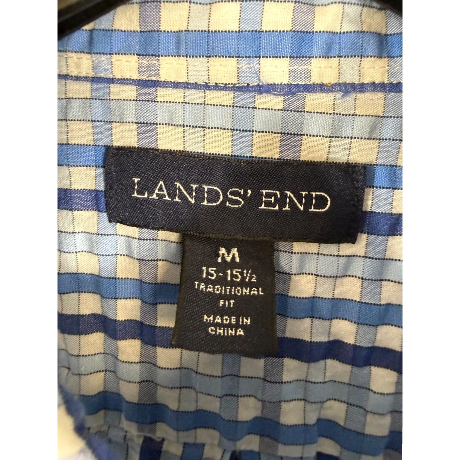 Lands' End Lands' End Camp Shirt Mens M White Blue Plaid Seersucker Traditional Fit Shirt Short Sleeve Button-Up Casual Travel Mens Size US M / EU 48-50 / 2 - 5 Thumbnail